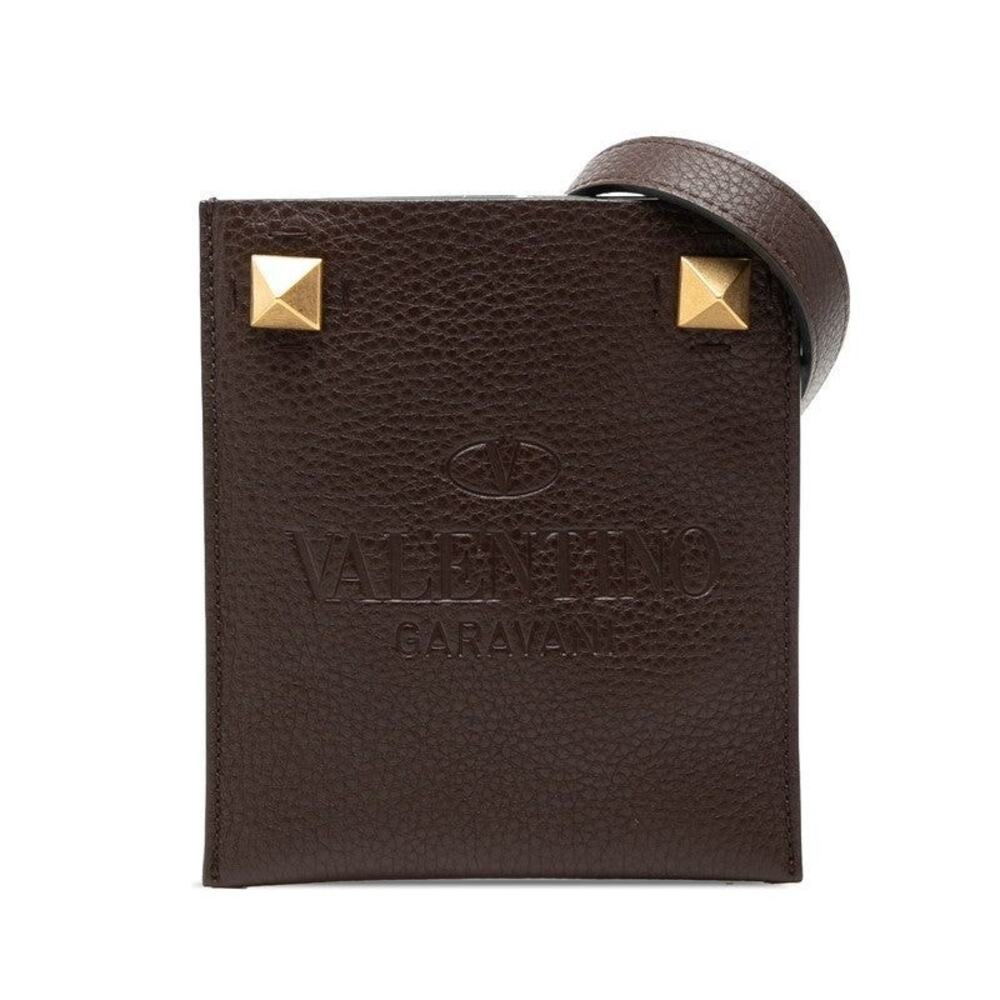 Valentino Identity Mini Shoulder Bag Pochette Brown